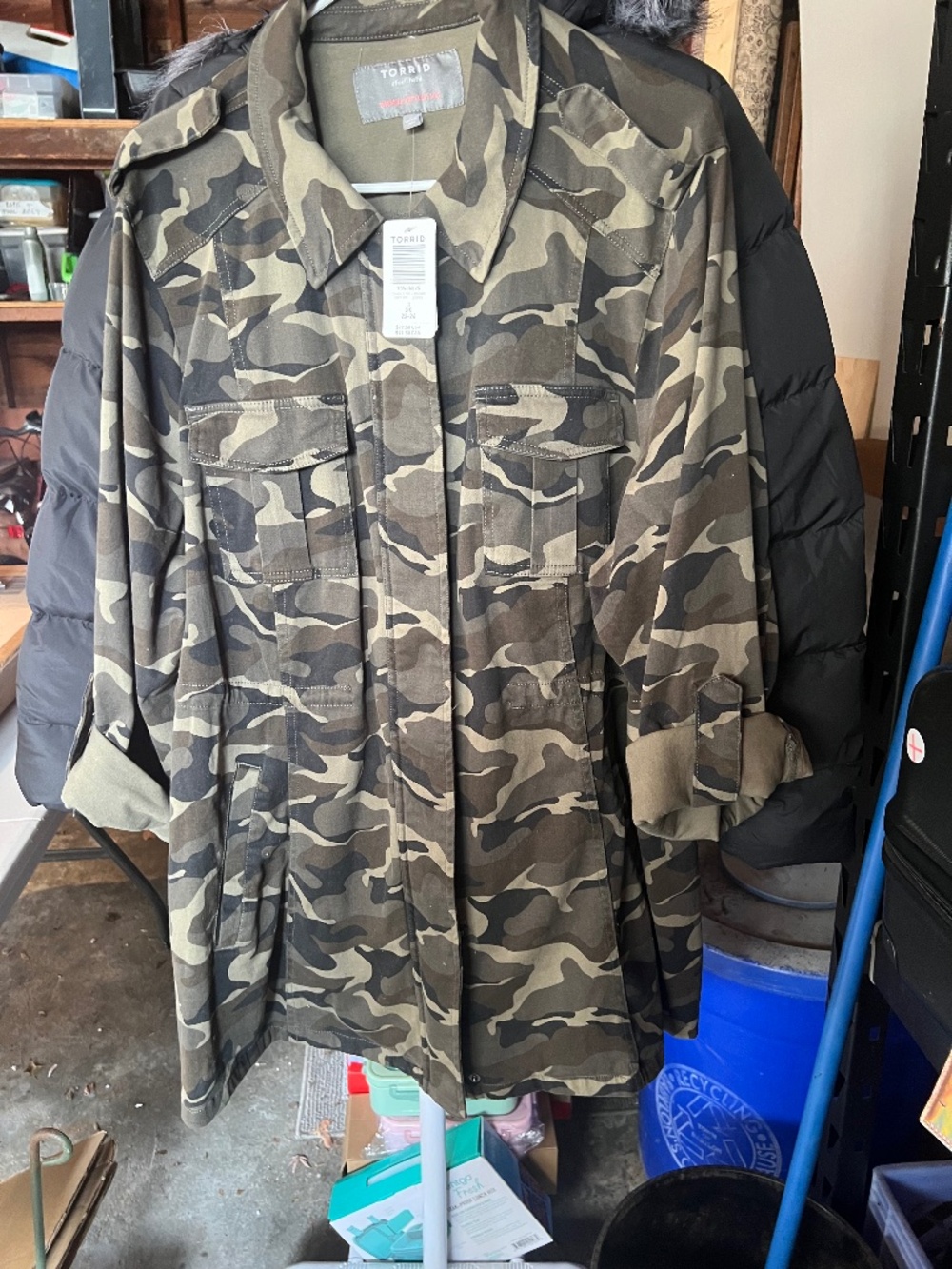 NWT - Torrid Camo Long-Sleeve Twill Anorak Jacket